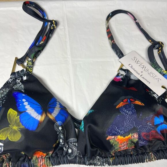 Swiminista X Christian Lacroix Butterfly on Parade Print Bikini Top - Picture 2 of 13
